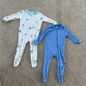 Kyte Baby bundle of 2 zip up onesies. Almost brand new. 0-3M
